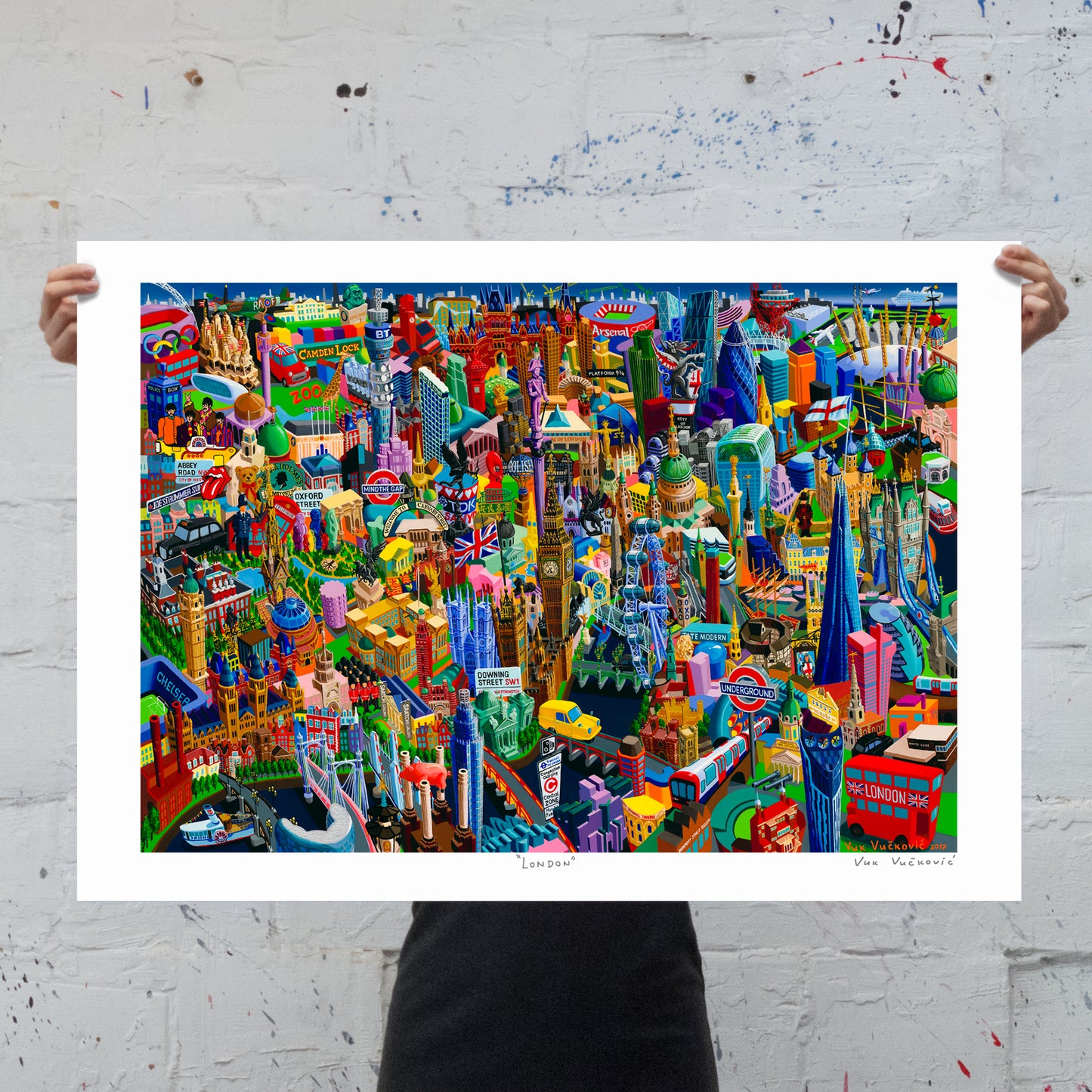 London, signed art print on paper 24x32"