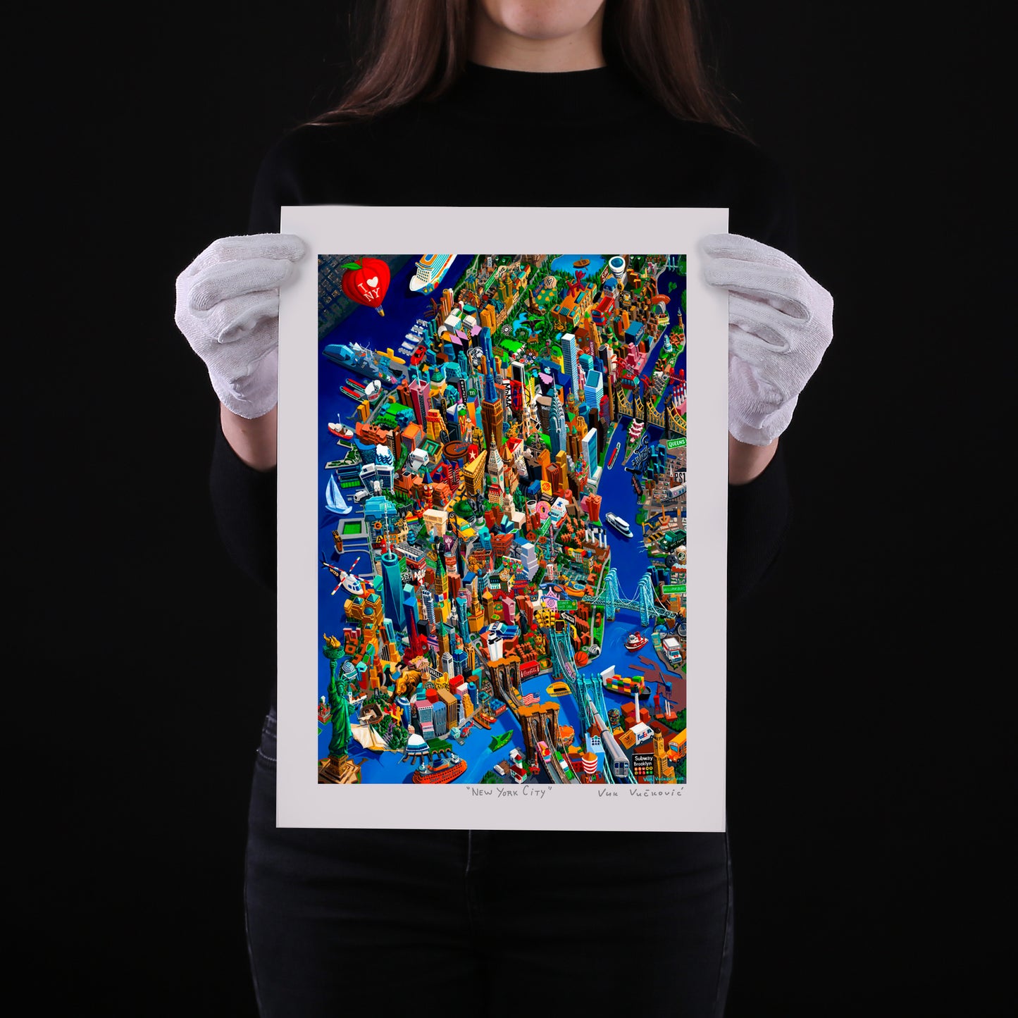 New York City print on paper 16x12in