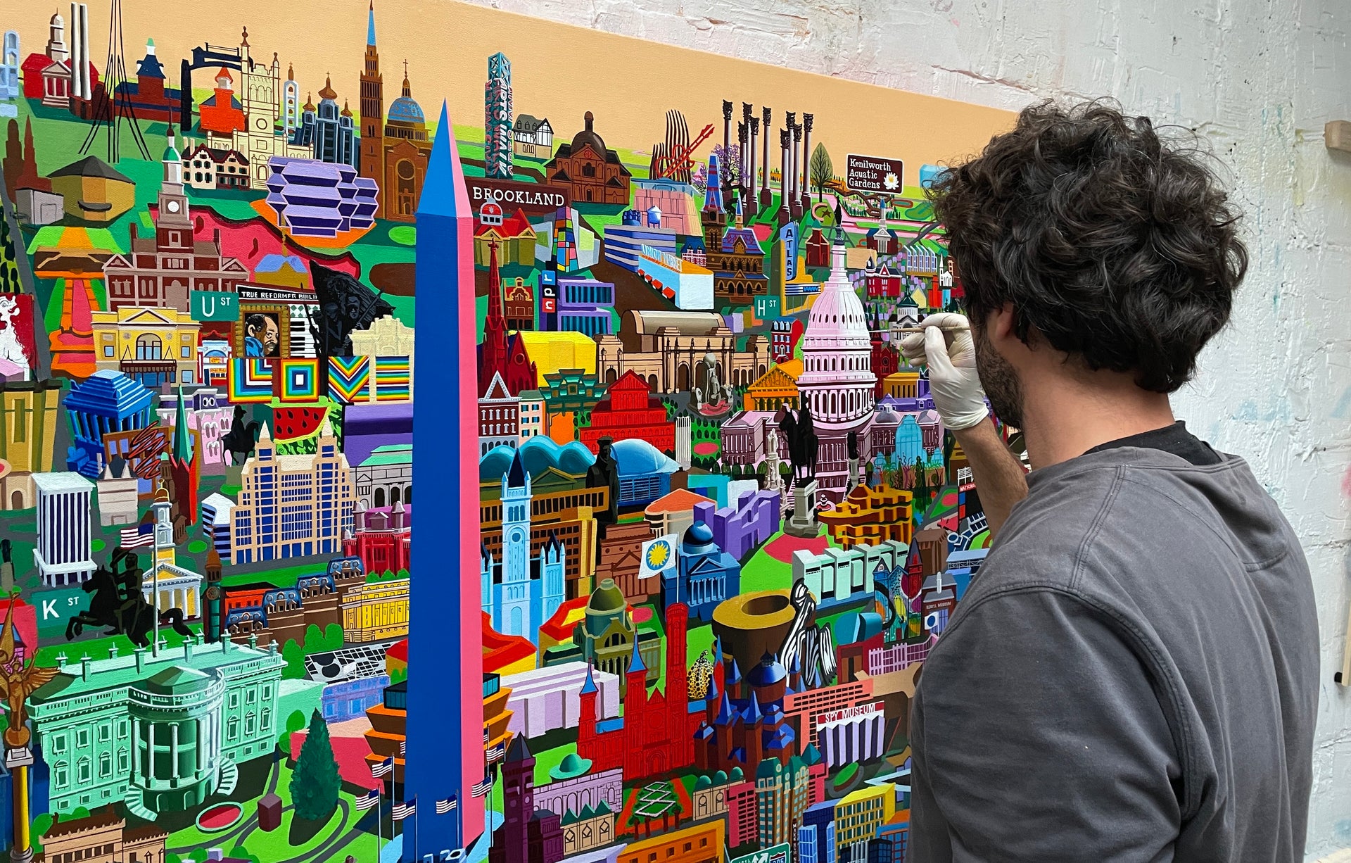 Load video: Day by day, how Wahsington D.C. painting was made. 145 days of painting.