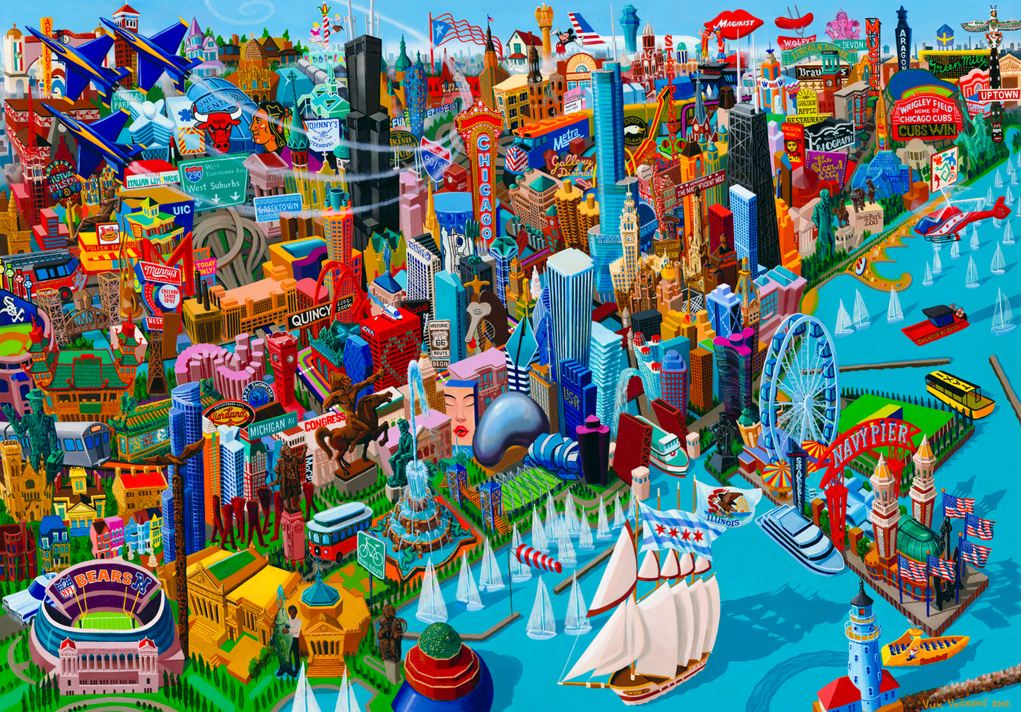 Chicago - Exciting Cities series by the artist Vuk Vuckovic