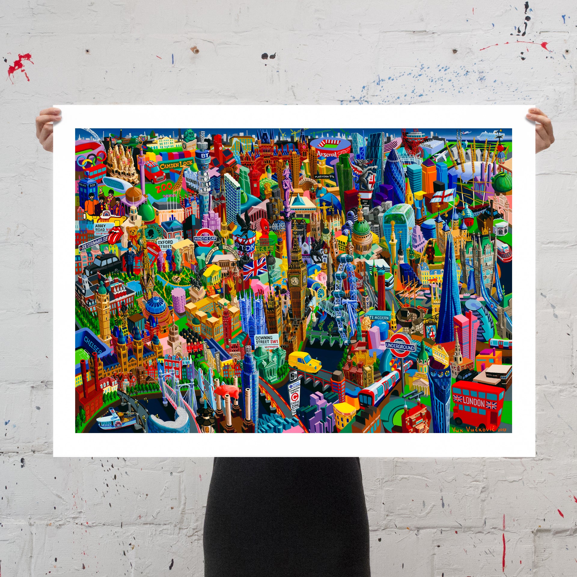 London, signed art print on canvas - 28x40"